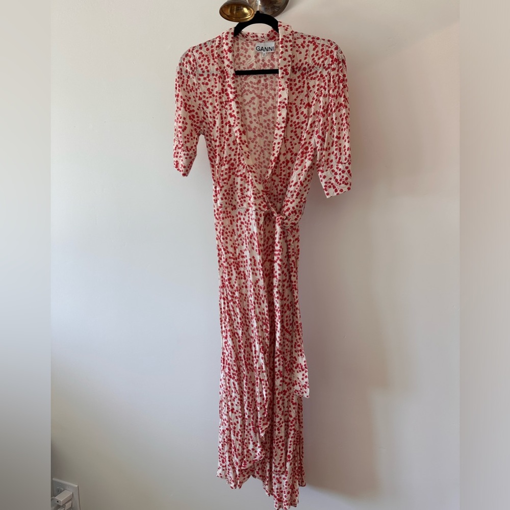 Gianni Goldstone Crep Wrap Dress